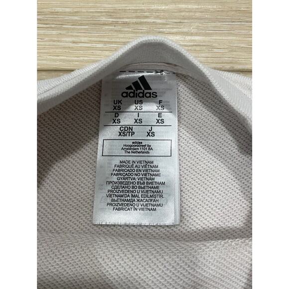 Adidas Crew Neck Sweatshirt Large Logo Women’s XS White Cream Three Stripes 19 - Picture 5 of 9